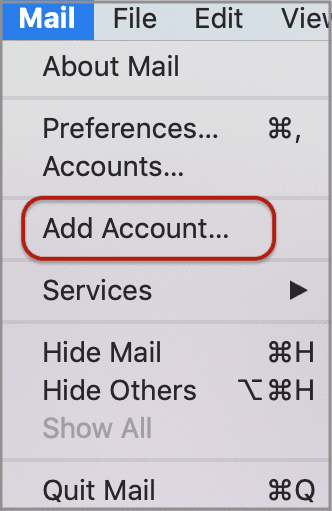 Image Set up email in macOS Sierra or later